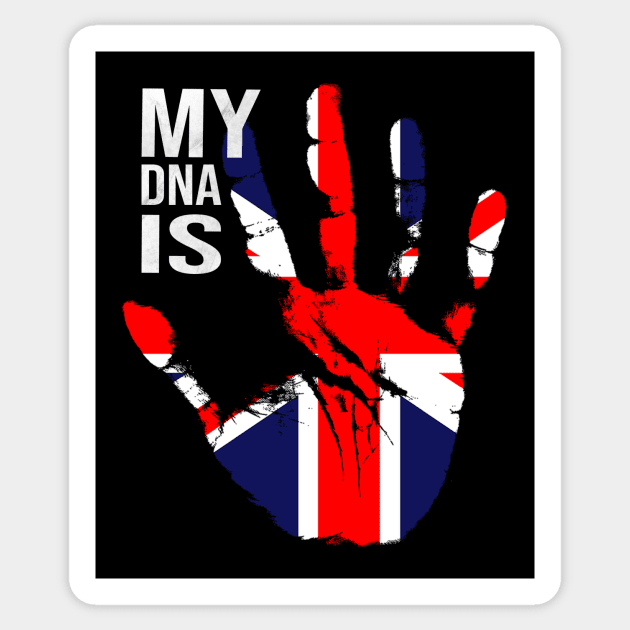 British Flag, My DNA Is British, Great Britain Flag Sticker by Jakavonis